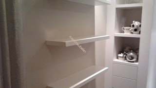 Zwevend schap of plank blind bevestigen aan muur met stalen pennen Floating shelf attached to wall [upl. by Ardni]