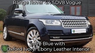 Range Rover 44 SDV8 Vogue registered July 2016 16 finished in Loire Blue [upl. by Lonni]