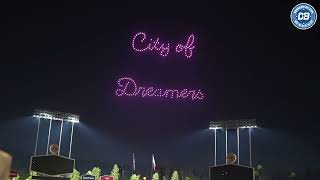 Dodger Stadium drone show highlights Los Angeles City Dodgers Connect elements [upl. by Armahs]