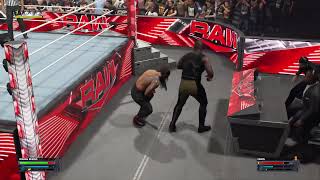 The Nigerian Giant Omos call The Head of the Table Roman Reigns on WWE 2K24 for a fight title [upl. by Annay]