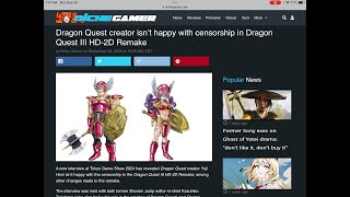 Dragon Quest Creator Yuji Horii Former Shonen Jump EIC Kazuhiko Torishima Unhappy With Censorship [upl. by Attennhoj]