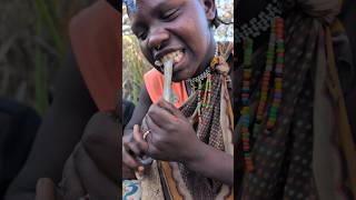 See how Hadza women cooks their favorite meal today and share it So delicious 😋😋food hadzabetribe [upl. by Irehs]