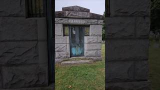 Inside The Weldon mausoleum with sidelights and stained glass window Mt Hope Cemetery Rochester NY [upl. by Oab]