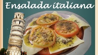 Ensalada con mozzarella tomates y albahaca  Receta Ensalada caprese facil [upl. by Gearard250]