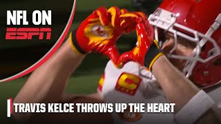 Travis Kelce throws up heart after TD 🫶 Taylor Swift amp Jason Kelce LOVE IT  NFL on ESPN [upl. by Azelea]