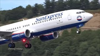 SunExpress of Turkey New Boeing 737800 TCSEJ Test Flight Takeoff amp Landing [upl. by Rramahs949]