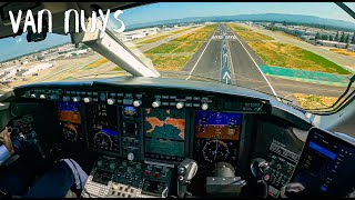 4K  Pilots View  Landing at Van Nuys [upl. by Adiaz]