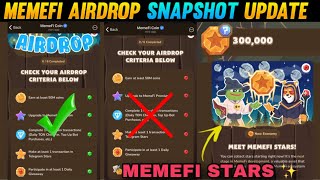 Memefi Airdrop Snapshot Taken  Mamefi stars season 2 airdrop  memefi airdrop new updates today [upl. by Ysset]