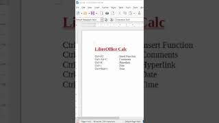 LibreOFFICE Calc shortcut keys libreofficecalc libreofficeshortcutkeys shortcut [upl. by Mccarty]