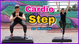 Rutina para ADELGAZAR RAPIDO  Cardio Step 10 Minutos  NatyGlossGym [upl. by Annaor]