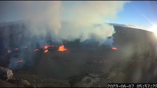 Timelapse of Halema‘uma‘u eruption Kīlauea volcano — June 79 2023 [upl. by Reivilo939]