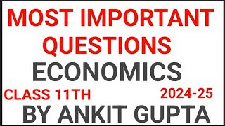 Class 11th Economics  important questions  mid term examination  by Ankit Gupta [upl. by Luhey]