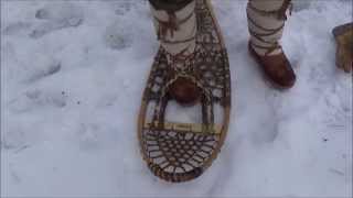 Bushcraft  Traditional Snowshoe Bindings Materials and A Simple Method [upl. by Nerb]