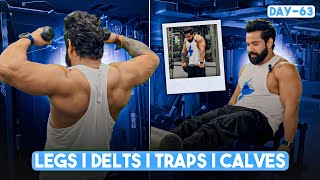 Day63 Wednesday Legs Delts Traps And Calves Workout  90 Days Transformation [upl. by Dub]