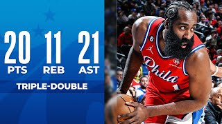 James Harden Sets New CareerHigh 21 AST First TripleDouble Of The Season  December 23 2022 [upl. by Lecram]