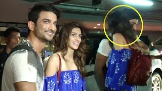 Kriti Sanon KISSES BF Sushant Singh Rajput At Mumbai Airport [upl. by Eppilihp]