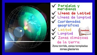 Qué son los PARALELOS Meridianos LATITUD LongitudZonas CLIMÁTICAS DE LA TIERRA🌎 [upl. by Derfniw]