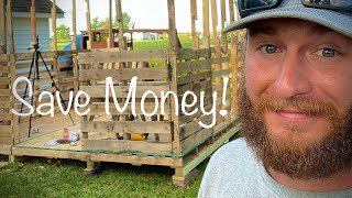 DIY Pallet Shed for Under 1000 Part 1 [upl. by Miguelita]