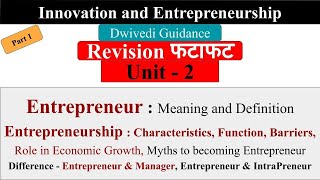 entrepreneur entrepreneurship function characteristics barrier innovation and entrepreneurship [upl. by Onitram14]