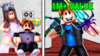 I Turned a IPAD KID Into An UNSTOPPABLE PRO PLAYERRoblox MM2 [upl. by Traver]