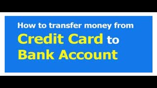 How to Transfer Money From Credit Card to Bank Account or UPI [upl. by Enoyrt]