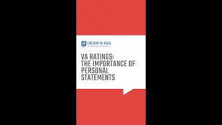 VA Ratings  The Importance of Personal Statements [upl. by Trev]