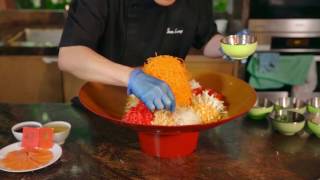 Salmon Fruity Vegetable Yu Sheng with Celebrity Chef Sam Leong [upl. by Hsenid]