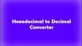 HEXADECIMAL TO DECIMAL BY SANJAY COMPUTER ARCHITECTURE  BCA COURSE [upl. by Mar]