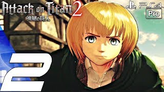 Attack on Titan 2  Gameplay Walkthrough Part 2  Colossal Titan Attack PS4 PRO [upl. by Ardnwahs246]