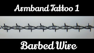 DIY Easiest Barbed Wire Arm Band Tattoo Step by Step Tutorial [upl. by Alahsal]