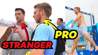 2 Pro Volleyball Players CHALLENGE Strangers on Beach [upl. by Arries]