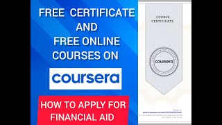 How to Apply for Free Course on Coursera  How to Apply for Financial Aid in Coursera Coursera [upl. by Kraska]