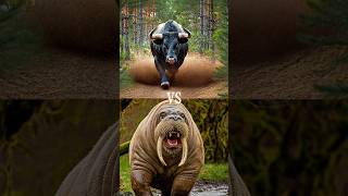 Black bull vs wild animals leopard bear ram fox hyena blackbull blackcow wildanimals [upl. by Annekcm]