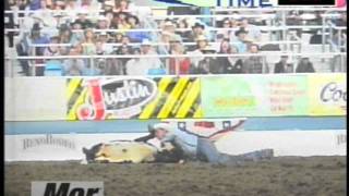 Reno Rodeo steer wrestling winner for 618  Jabe Anderson III [upl. by Ahsetan345]