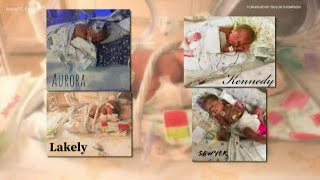 Albertville Minnesota couple Taylor and Lance Thompson welcomes rare identical quadruplets to world [upl. by Goren]