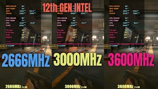 2666MHz vs 3000MHz vs 3600MHz  Intel 12th Gen CPU [upl. by Rosemary]