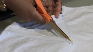 How to Cut a Regular TShirt Into a VNeck  TShirt Styles [upl. by Ellehcyar]