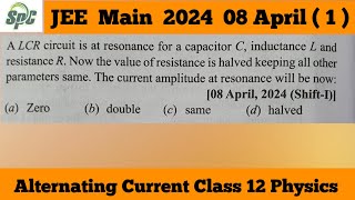 A LCR circuit is at resonance for a capacitor C inductance L and resistance R Now the value of res [upl. by Dodson]