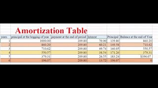 How to build an Amortization table in EXCEL financial modelling [upl. by Eenwat]