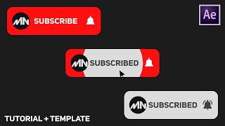 Create Subscribe Button Animation In After Effects  After Effects Tutorial Free Template Footage [upl. by Meryl]