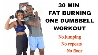 30 Minute FAT BURNING ONE DUMBBELL WORKOUT for A Firm and Slim Body [upl. by Calandria825]