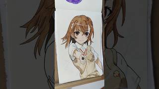 Drawing Misaka Mikoto with Railgun timelapse toarumajutsunoindex arrtx [upl. by Koral]