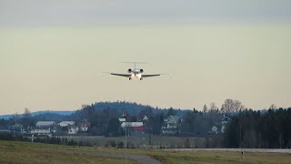 20112021 Sandefjord Torp Airport TRF  Landing Qatar Executive [upl. by Alleuqahs]