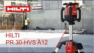 HOW TO transfer heights automatically Hilti PR 30 HVS A12 Outdoor rotating laser level [upl. by Ahsier]