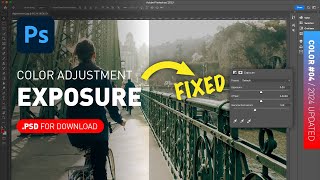 Exposure Adjustment Layer  PSD File Demonstrated Photoshop Color for Beginners [upl. by Walworth]