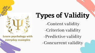 Types of validity  Psychological testing [upl. by Cleopatre]