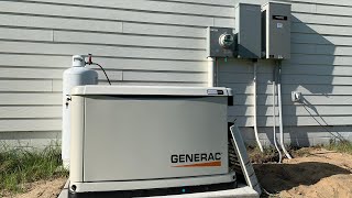 Installing our new 24kw Generac generator with electrical wiring [upl. by Etnecniv]