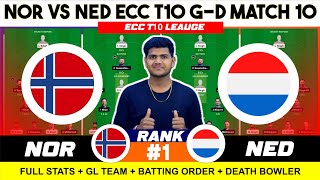 NOR vs NEDXI  NOR vs NEDXI Prediction  NOR VS NEDXI 10TH ECC INTL T10 GROUP D [upl. by Htabmas]