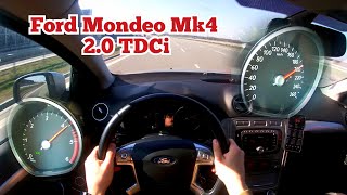 Ford Mondeo Mk4 20 TDCi AUTOBAHN test POV 0200 kmh [upl. by Georges]