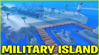 Building MILITARY ISLAND Roblox Port Tycoon [upl. by Aixela]